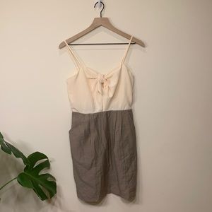 Cream and Gray Mini Dress